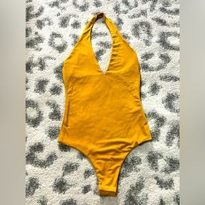 NWOT marigold halter bodysuit